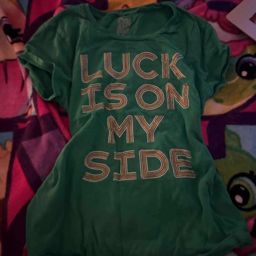 Green “Luck is on my Side” tee